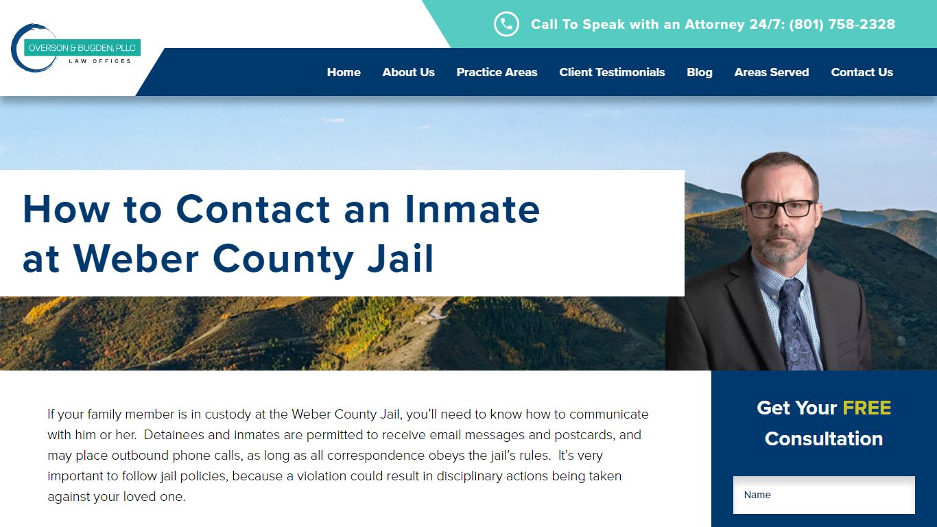 How to Contact an Inmate at Weber County Jail